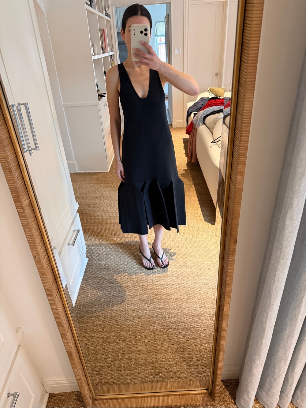 NWT Tibi Tech Poly Sculpted Dress Dark Navy XS - Picture 15 of 15